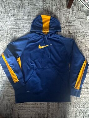 Nike Men's blue & Gold Pullover Hoodie Sweater